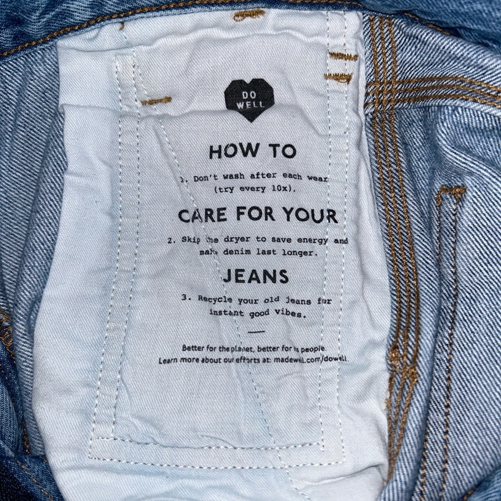 Madewell The Perfect Vintage Med Light Wash Straight Utility Carpenter Jeans 25 - Picture 14 of 16